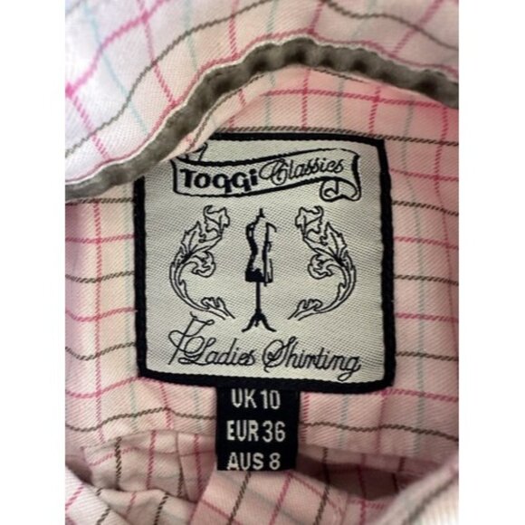 Toggi Women's Shirt UK 10 Multi Cotton with Elastane Basic Pink Button Up - Picture 6 of 8